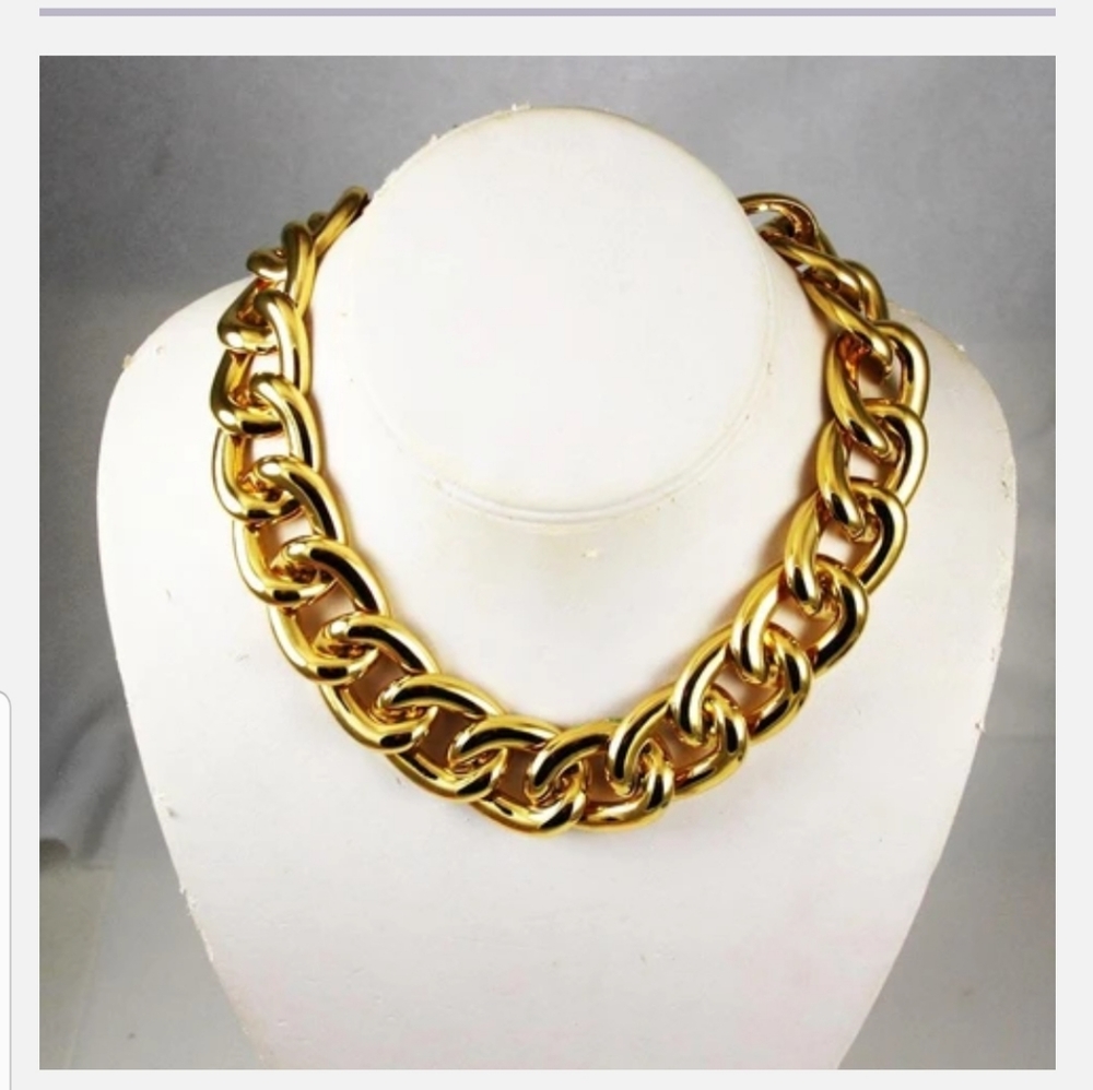 80s Vintage Napier Gold link necklace